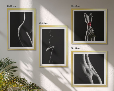 Composição de quadros formas femininas em preto e branco