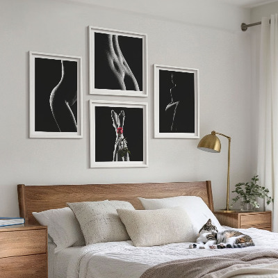 Composição de quadros formas femininas em preto e branco