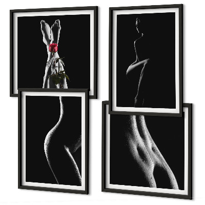 Composição de quadros formas femininas em preto e branco