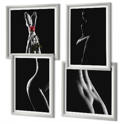 Composição de quadros formas femininas em preto e branco