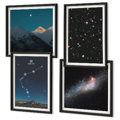 Composição de quadros Galáxia espacial Montanhas de Aquário