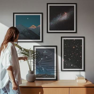 Composição de quadros Galáxia espacial Montanhas de Aquário