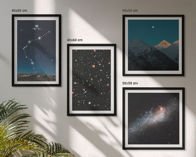 Composição de quadros Galáxia espacial Montanhas de Aquário