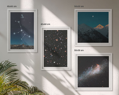 Conjunto de 4 quadros com moldura Universo da Galáxia de Virgem