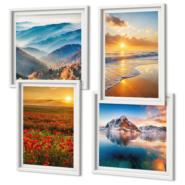 Composição de quadros Paisagens de montanhas e mares no oeste