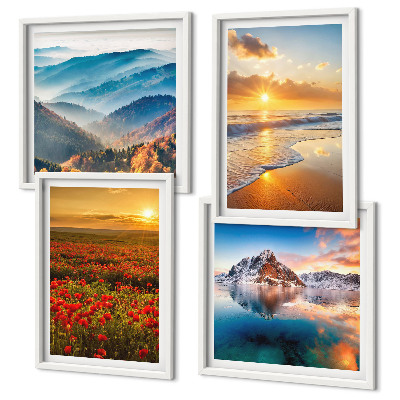 Composição de quadros Paisagens de montanhas e mares no oeste