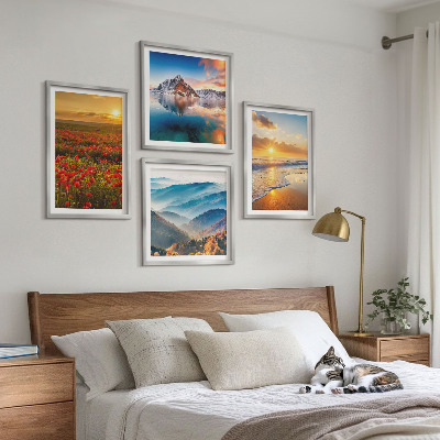 Composição de quadros Paisagens de montanhas e mares no oeste