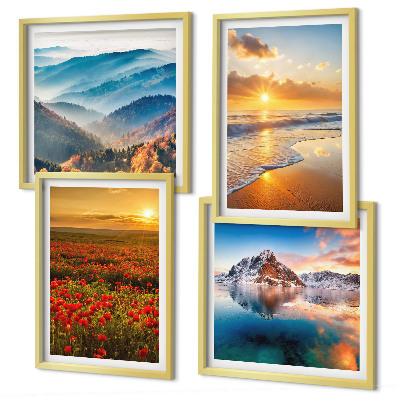 Composição de quadros Paisagens de montanhas e mares no oeste