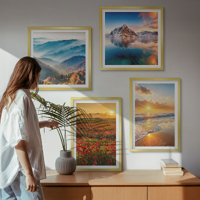 Composição de quadros Paisagens de montanhas e mares no oeste