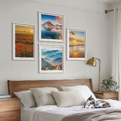 Composição de quadros Paisagens de montanhas e mares no oeste