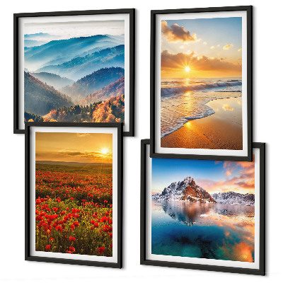 Composição de quadros Paisagens de montanhas e mares no oeste