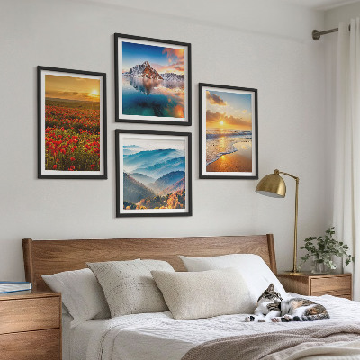 Composição de quadros Paisagens de montanhas e mares no oeste
