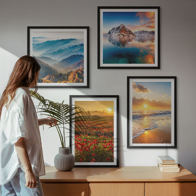 Composição de quadros Paisagens de montanhas e mares no oeste