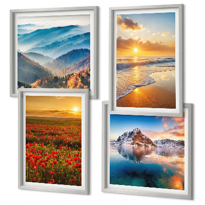Composição de quadros Paisagens de montanhas e mares no oeste
