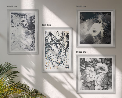Composição de quadros Padrões abstratos em preto e branco