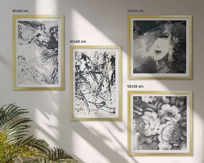Composição de quadros Padrões abstratos em preto e branco