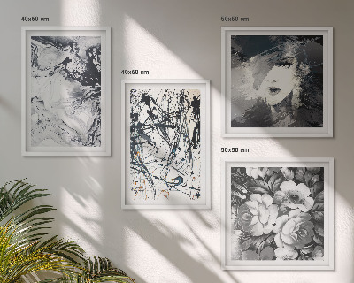 Composição de quadros Padrões abstratos em preto e branco
