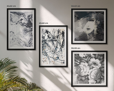 Composição de quadros Padrões abstratos em preto e branco