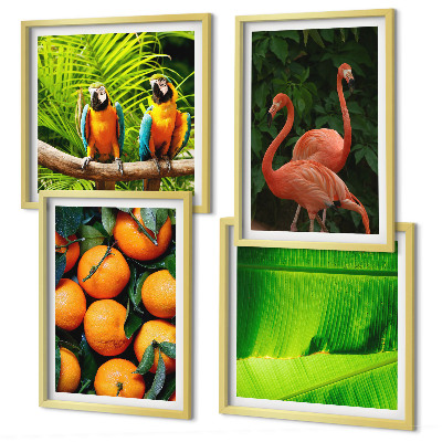 Políptico com moldura Toques frutados dos trópicos