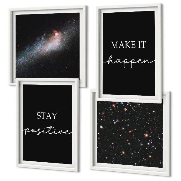Composição de quadros Slogans motivacionais estrelas espaço