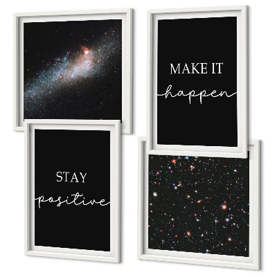 Composição de quadros Slogans motivacionais estrelas espaço