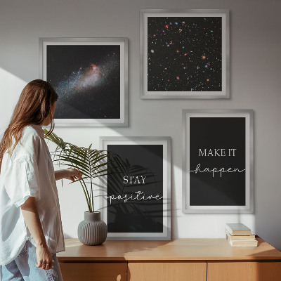 Composição de quadros Slogans motivacionais estrelas espaço