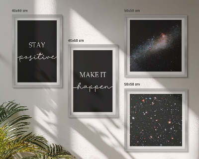 Composição de quadros Slogans motivacionais estrelas espaço
