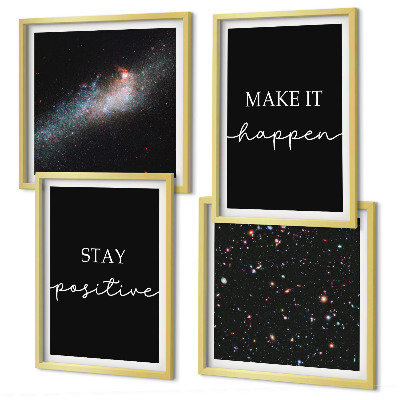 Composição de quadros Slogans motivacionais estrelas espaço