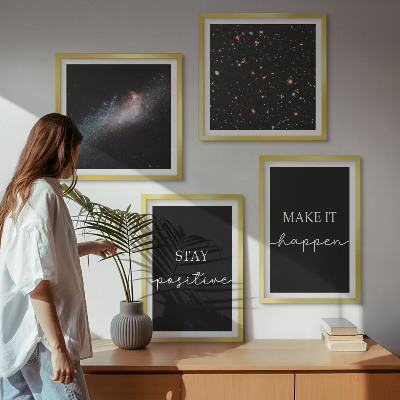 Composição de quadros Slogans motivacionais estrelas espaço