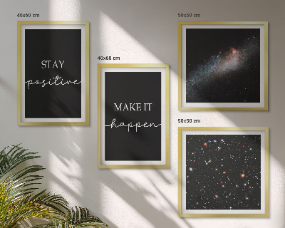 Composição de quadros Slogans motivacionais estrelas espaço