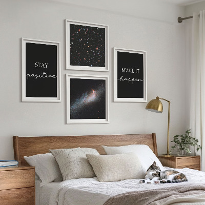 Composição de quadros Slogans motivacionais estrelas espaço