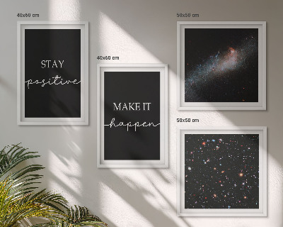 Composição de quadros Slogans motivacionais estrelas espaço