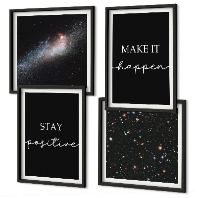 Composição de quadros Slogans motivacionais estrelas espaço