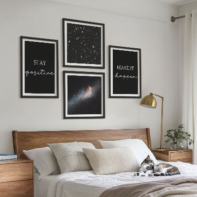 Composição de quadros Slogans motivacionais estrelas espaço