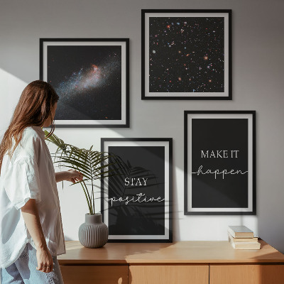Composição de quadros Slogans motivacionais estrelas espaço