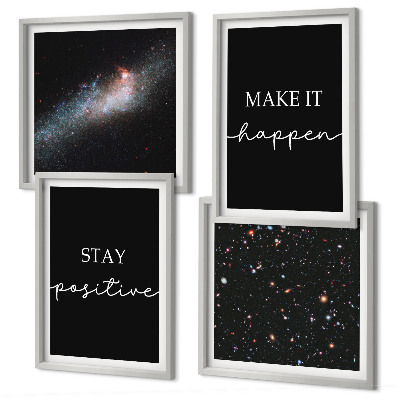 Composição de quadros Slogans motivacionais estrelas espaço