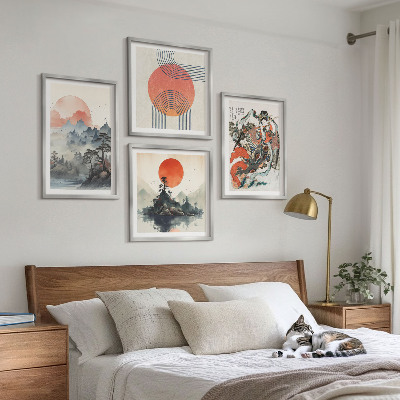 Composição de quadros Paisagens asiáticas japandi