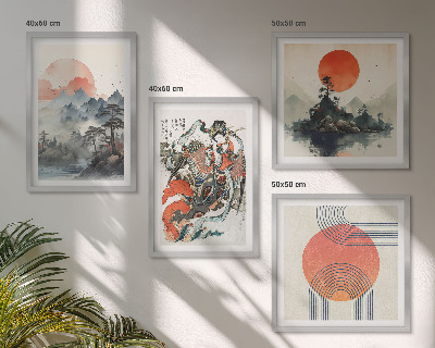 Composição de quadros Paisagens asiáticas japandi