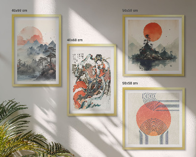 Composição de quadros Paisagens asiáticas japandi