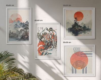 Composição de quadros Paisagens asiáticas japandi