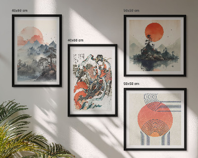 Composição de quadros Paisagens asiáticas japandi