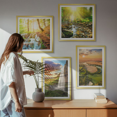 Composição de quadros Cachoeira da Montanha Laranja