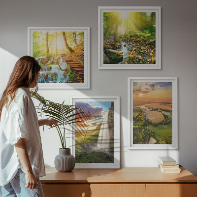 Composição de quadros Cachoeira da Montanha Laranja