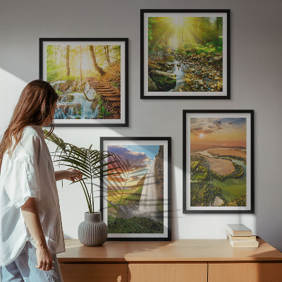 Composição de quadros Cachoeira da Montanha Laranja