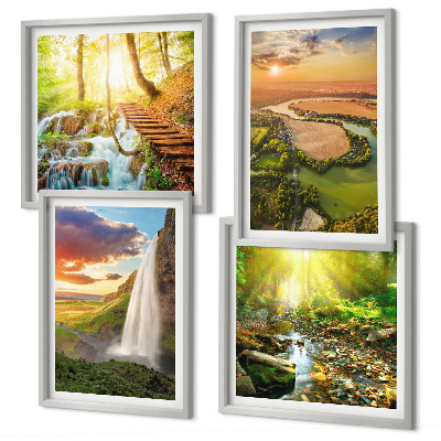 Composição de quadros Cachoeira da Montanha Laranja