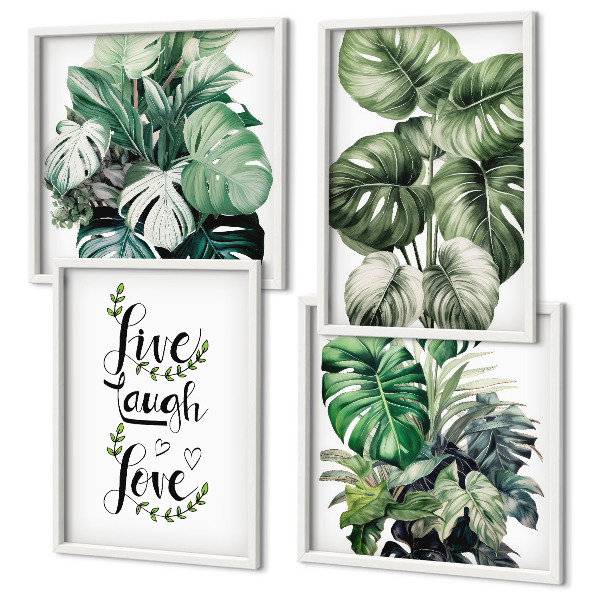 Composição de quadros Plantas frondosas vivem, riem, amam