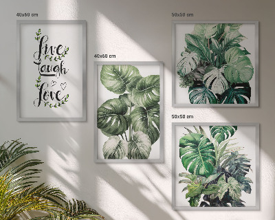 Composição de quadros Plantas frondosas vivem, riem, amam
