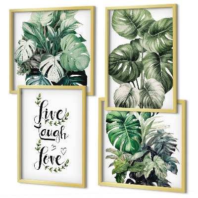 Composição de quadros Plantas frondosas vivem, riem, amam