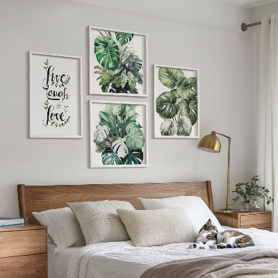 Composição de quadros Plantas frondosas vivem, riem, amam