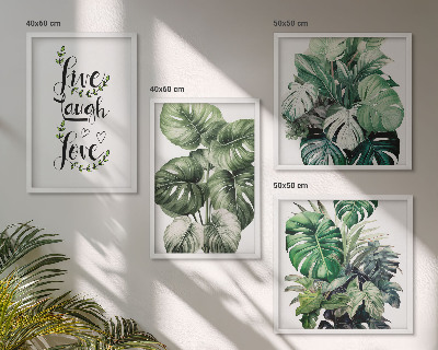 Composição de quadros Plantas frondosas vivem, riem, amam